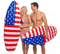 Arrowbash 2 Pieces American Flag Inflatable Surfboard for Adults 4th of July Pool Floats Red White Blue Patriotic Inflatable Surf Board for Summer 4th of July Swim Beach Surf Party