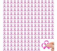Arrowbash 200 Pcs Pink Ribbon Fidget Spinners Bulk Breast Cancer Awareness Accessories Charity Party Gifts for Women Survivor Campaign Public Fundraising Events Favors Supplies