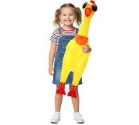 Arrowbash 23.6 Inch Giant Screaming Chicken Large Screaming Chicken Squeeze Crazy Noise Shrilling Shrieking Squawking Chickens Noisemaker Novelty Gadget for Adult Novelty Gag Gift(Yellow)