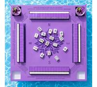Arrowbash 24 x 24 Inch Floating Mahjong Table for Pool Float Mah Jong Board with Drinks Holders for Swimming Pool and Hot Tub Floating Card Games Tray for Dominoes Summer Beach Party Supplies (Purple)