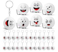 Arrowbash 30 Pcs Mini Volleyball Stress Ball Keychains Party Favors Funny Mini Face Squeeze Foam Ball Sports Key Chain Party Gifts Keyring for Stress and Anxiety Relief Team Rewards Gifts