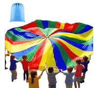 Arrowbash 35 Feet Play Parachute, Large Rainbow Parachute with Handles Multicolored Toy Tent Cooperative Group Play Games for Indoor Outdoor Playground Activities(Multicolor)