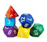 Arrowbash 6 Pcs Jumbo Polyhedra Dice 3.94 Inch Jumbo Foam Polyhedral Dice 6 Set 4, 6, 8, 10, 12 Sides Gifts for Games Teach Numbers Addition Subtraction Probability Learning, Multicolor