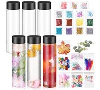 Arrowbash 6 Pcs Sensory Bottles Kits for Kids 400 ml Plastic Bottles with Lids Glitter Sequins Accessories Seasons Containers for Relieving Toddlers 1-3 Kids Calm Down Anxiety Disturbed