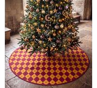 Arrowbash Academic Christmas Tree Skirt 48 Inches Large Burlap Double Layer Plain Academic Style Tree Skirts Rustic Jute Christmas Trees Decoration for Holiday Fall Winter Xmas Farmhouse Decorations