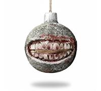 Arrowbash Grinning Ugly Christmas Ornaments 2025 Naughty Ugly Ball Ornaments for Tree Christmas Gag Gifts for Adults Resin Funny Ornament Inappropriate Unique Gift Horror Decor 3.15 in