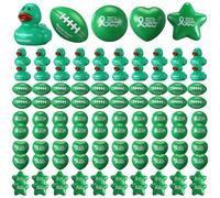 Arrowbash Mental Health Awareness Items Include Green Rubber Duck Football Star Heart Stress Ball, Anxiety Relief Tool for Mental Health Month Gifts School Healthcare & Fundraiser Giveaways