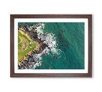 Arrowhead Point Golf Course In California Modern Art Framed Wall Art Print, Ready to Hang Picture for Living Room Bedroom Home Office Décor, Walnut A4 (34 x 25 cm)