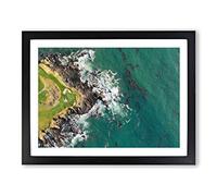 Arrowhead Point Golf Course In California Modern Art Framed Wall Art Print, Ready to Hang Picture for Living Room Bedroom Home Office Décor, Black A4 (34 x 25 cm)