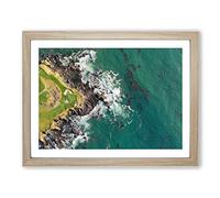 Arrowhead Point Golf Course In California Modern Art Framed Wall Art Print, Ready to Hang Picture for Living Room Bedroom Home Office Décor, Oak A4 (34 x 25 cm)