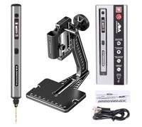 ARROWMAX 5-Speed Mini Electric Drill Pen with Hedgehog Benchtop Press,10 Small Drill Bits with Aluminium Box, OLED Display, LED Lights, 3/32-Inch Keyless Chuck (SDS Ultra Plus)