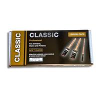 Arroworthy Box Brush Set, 1 x 1.5" Angled, 1 x 2" Angled Long Handle, 1 x 14mm Sash Round