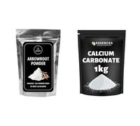 Arrowroot Powder 2.2kg, & Calcium Carbonate 1kg| Bulk Spice Combo | Fine Ground, Freshly Packed, Cooking & Seasoning | Value Combo Pack