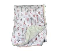 Arrows Design - Blissfully Soft Newborn Baby Fleece Fur Back Blankets - Great for Travel (car seat), Pram/Pushchair, Cot, Moses Basket (Pink)