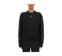 Arrows-embroidery Crew-neck Jumper - male - Off White - Round-neck Knitwear - Black - S - Knitwear S