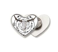 Arrows Horns Radiate Around Heart Metal Pin Brooch Clip Love