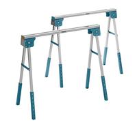Arrows UK ARFSH Folding Sawhorse Pair - Heavy-Duty Adjustable Trestles with Timber Hooks & Non-Slip Feet - Portable Workbench Supports for DIY, Construction & Trade Use - UK Engineered