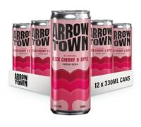 Arrowtown Black Cherry & Apple Vodka Soda (12-Pack) - Refreshing 4.5% ABV Sparkling Water | Hard Seltzer | Low-Sugar, Vegan, Gluten-Free Beverage