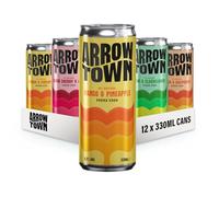 Arrowtown Vodka Soda Mixed Case (Mango & Pineapple, Peach & Raspberry, Lime & Elderflower, Black Cherry & Apple) 12 x 330ml - Refreshing 4.5% ABV Sparkling Water | Hard Seltzer, Low-Sugar, Gluten-Free