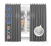 Arrowzoom 1 Soundproof Curtain PRO Draperies Room Darkening Blackout Window 3 Layers Reflective Acoustic Music Noise Control Sound Barrier Dampening Thermal Loss up to 25% Gray 2x2m SD1251
