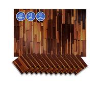 Arrowzoom 12 Deluxe Nordic Style High-Grade Finland Wooden Wall Art Panel Room DIY Acoustic Sound Diffuser STC 27 Home Studio Wood Soundproofing Noise Reduction Wood Decor 12x12in AZ1238
