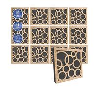 Arrowzoom 12 Diffuse PRO Acoustic Wooden Panel Absorb Sound Reduction Recording High-Density Fire Retardant Euroclass E NRC 0.64 up to 5000Hz Scattering Range Orbit Design 29x29x1cm 1307