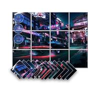 Arrowzoom 12 Felt Wall Art Acoustic Panel Decorative Acoustical Tiles Noise Reduction Recording Studio Durable Home Strong Adhesive DIY Car Street in Japan Cyberpunk Design 90x120cm SD1399