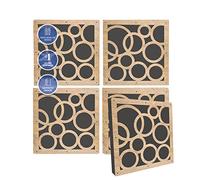 Arrowzoom 4 Diffuse PRO Acoustic Wooden Panel Absorb Sound Reduction Recording High-Density Fire Retardant Euroclass E NRC 0.64 up to 5000Hz Scattering Range Orbit Design 29x29x1cm 1307