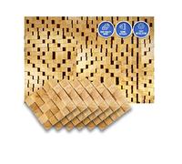 Arrowzoom 6 Artistic 3D Mosaic Premium High-Grade Finland Wooden Wall Art Panel Room DIY Acoustic Sound Diffuser STC 27 Home Studio Wood Soundproofing Noise Reduction Wood Decor 12x12in AZ1254