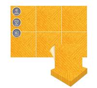 Arrowzoom 6 Square Felt Art 3D Polyester Adhesive Panels DIY Crafts Wall Decor Durable textured Peel and Stick Faux Tile Soundproof Decorative Wallpaper Panel Diagonal Design Yellow 30x30cm SD1390