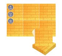 Arrowzoom 6 Square Felt Art 3D Polyester Adhesive Panels DIY Crafts Wall Decor Durable textured Peel and Stick Faux Tile Soundproof Decorative Wallpaper Panel Brick Design Yellow 30x30cm SD1392