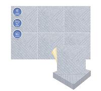 Arrowzoom 6 Square Felt Art 3D Polyester Adhesive Panels DIY Crafts Wall Decor Durable textured Peel and Stick Faux Tile Soundproof Decorative Wallpaper Panel Diagonal Design Grey 30x30cm SD1390
