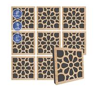 Arrowzoom 8 Diffuse PRO Acoustic Wooden Panel Absorb Sound Reduction Recording High-Density Fire Retardant Euroclass E NRC 0.64 up to 5000Hz Scattering Range Royal Petals Design 29x29x1cm 1309
