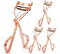 Arroyner 4Pcs Eyelashes Tool Fake Lash Applicator Eyelash Curlers Eyebrow Scissors (Rose Golden)