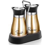 Arrozon Copper Salt and Pepper Shakers Set with Holder,4 oz Modern Farmhouse Kitchen Decor and Accessories for Restaurant, Wedding, Housewarming Gifts Refillable Design (Copper), 20240122.01