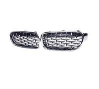 ARRPO Front Grills One Pair Chrome Grilles，for BMW，for 3 Series F30 F35 F31 2012-2018 Meteor Style Diamond Style Racing Grills(Full Silver)