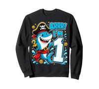 Arrr I'm 1 Pirate Shark One Year Old 1yr 1st Birthday Boy Sweatshirt