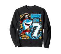 Arrr I'm 7 Pirate Shark Seven Year Old 7yr 7th Birthday Boy Sweatshirt