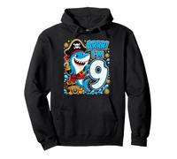 Arrr I'm 9 Pirate Shark Nine Year Old 9yr 9th Birthday Boy Pullover Hoodie