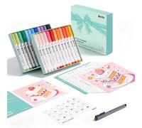 Arrtx Coloring Art Craft Kit - Complete Adult Coloring Set with 8 Anime Line Art Sheets