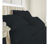 AR's 100% Pure T-200 Egyptian Cotton Bed Sheets, fitted Sheets 25cm,Extra Deep Fitted Sheets 16"/40cm & Flat Sheets in 7 Colors (Super King Fitted Sheet 25cm, Black)