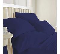 AR's 100% Pure T-200 Egyptian Cotton Bed Sheets, fitted Sheets 25cm,Extra Deep Fitted Sheets 16"/40cm & Flat Sheets in 7 Colors (Double Extra Deep Fitted Sheet, Navy Blue)