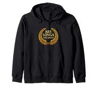 Ars Longa Vita Brevis Latin Philosophy Laurel Zip Hoodie