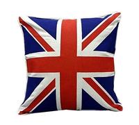 AR'S Union Jack/British Flag Design100% Cotton Cushion Covers,Sofa Cases Couch Pillow 18"x18" Piped Edge in 5 Vibrant Colors (Red & Blue)