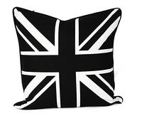 AR'S Union Jack/British Flag Design100% Cotton Cushion Covers,Sofa Cases Couch Pillow 18"x18" Piped Edge in 5 Vibrant Colors (Black & White)
