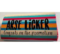 Arse Licker, job promotion, funny Novelty themed Chocolate Bar gift. For friends, family and work collegues (One Size, Milk Chocolate)