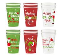 Arsemica 60 Pack Christmas Cups, Funny Christmas Party Supplies, 12 oz Holiday Disposable Coffee Paper Cups, Novelty Xmas Party Drinking Cups for Coffee Hot Chocolate Cocoa Beverages Tea