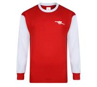 Score Draw Official Retro Arsenal 1971Long Sleeve Men's Retro Football Shirt - Red, X-Large