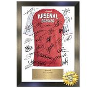 Arsenal 2025/26 Signed Team Autograph Shirt Print in A3 Frame - Wall Art Poster for Living Room, Bedroom, Office - Reproduction Print for Arsenal Fans No169