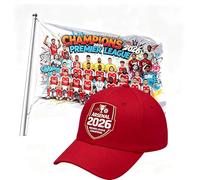 Arsenal 2026 Champions Flags and Cap - Cotton Baseball Cap + Flag Set, Celebration Fan Kit for Men Women (Set 1)
